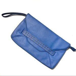 Linea Pelle Large Blue Studded Wristlet Women’s
